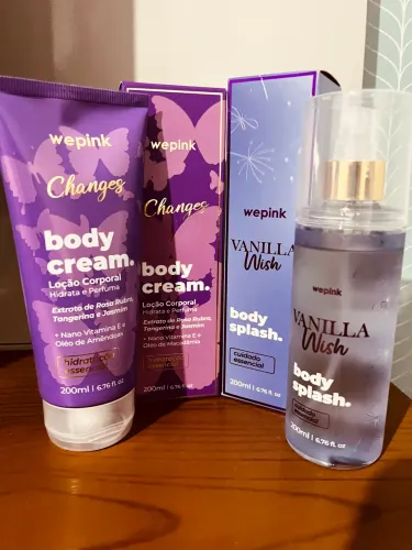 creme corporal "Changes" e o body splash "Vanilla Wish"