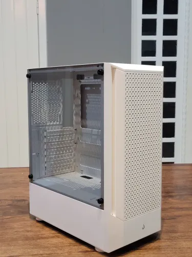 Gabinete rise mode wave white,mid tower, lateral em vidro fume, argb, 3 cooler