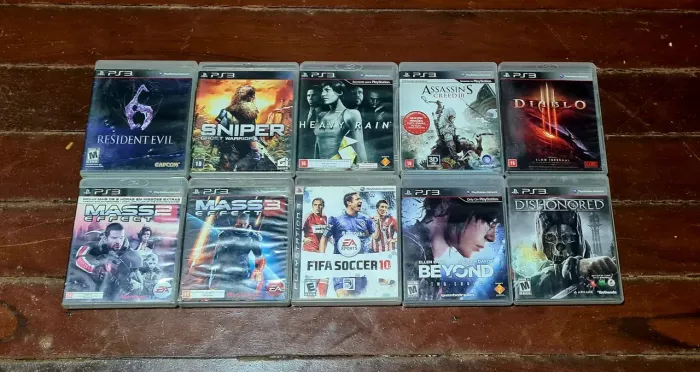 Lote com 10 jogos de Play 3