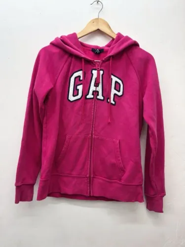 casaco moletom gap rosa com capuz
