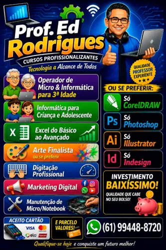 Diversos Cursos VIP de Informática - Do Básico ao Avançado - Modalidades Pres. e Distancia