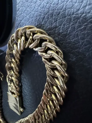 Pulseira Groumet de ouro 18.52g 18k procedência garantia eterna
