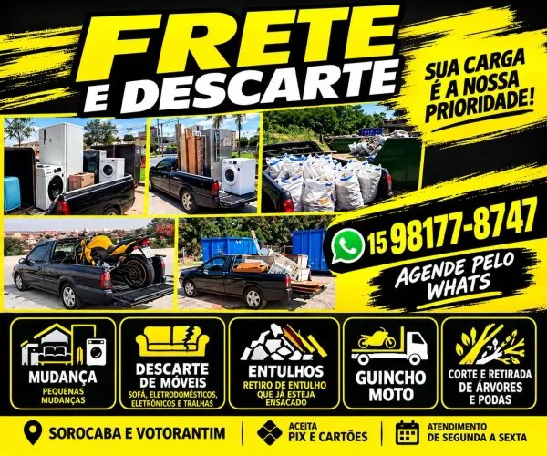 Transporte/descarte de reforma construção etc