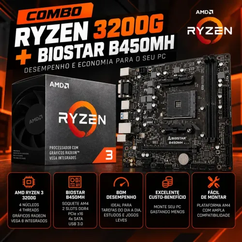 Kit ryzen 3200g + b450mh