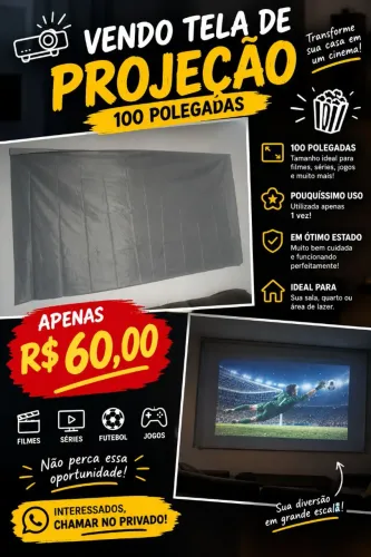 TELA DE PROJEÇÃO BETTDOW 100 POLEGADAS 
