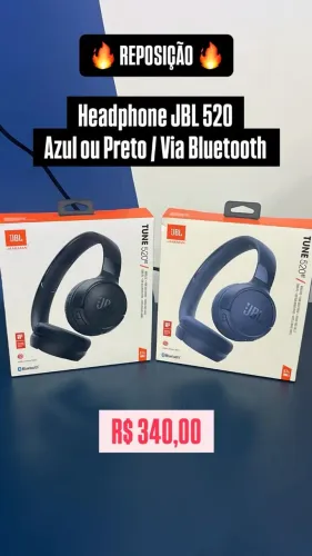 Headphone JBL 520 Azul / Preto - Loja Fisica