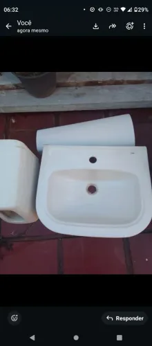 Pia banheiro vaso acoplado tanque de louça
