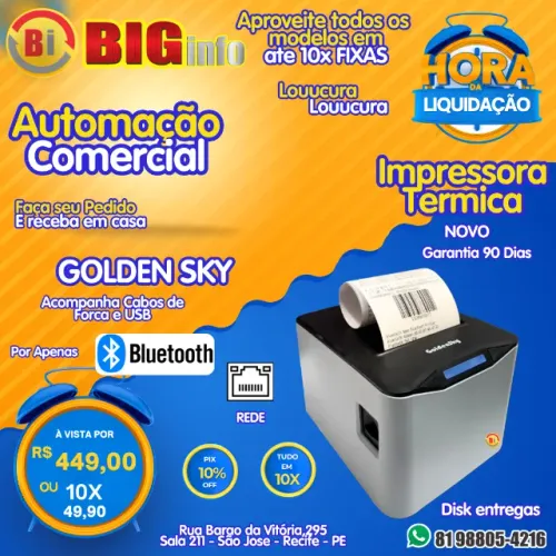 Impressora Computador Bluetooth - Em ate 10x Fixas
