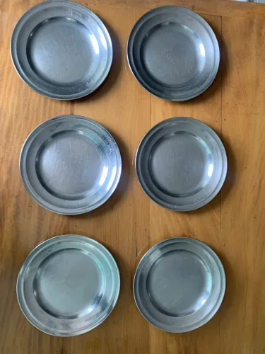Kit 6 Pratos Inox
