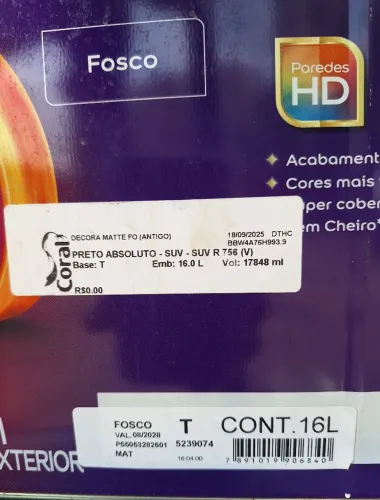 TINTA CORAL PRETO FOSCO