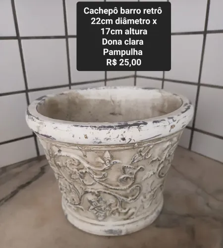 Cachepô retro barro ou vasos barro flores