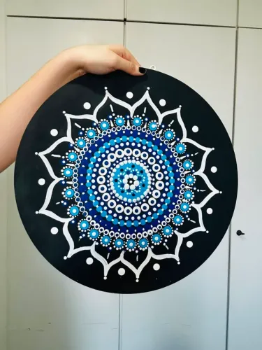 Mandala de pontilhismo 35cm