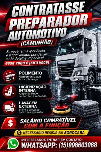 Vaga para preparador automotivo