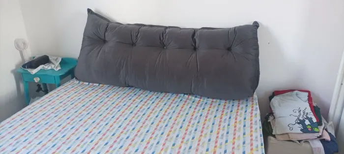Cabeceira almofada grande em Suede