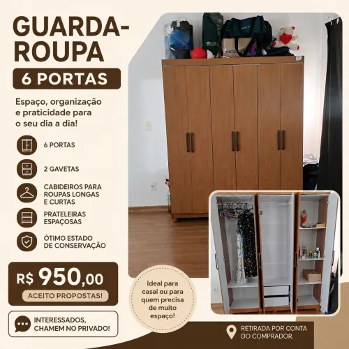 Guarda roupa 6 portas 