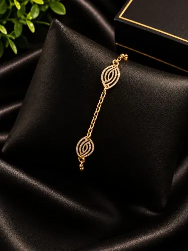 Pulseira de losango vazado banho de ouro