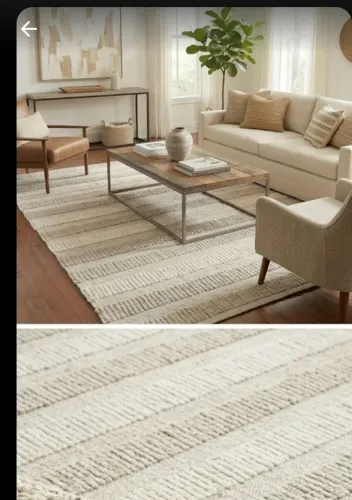 Tapete Canelado Off white com Beje 12m