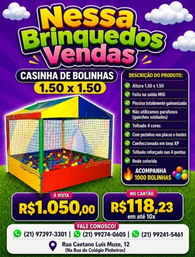 Casinha de Bolinha 1.50 x 1.50