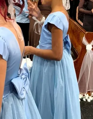 1 Vestido festa azul casamento,daminha,15 anos
