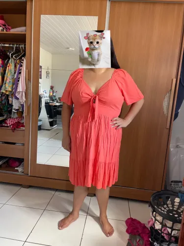 VESTIDO PLUS SIZE LARANJA ?