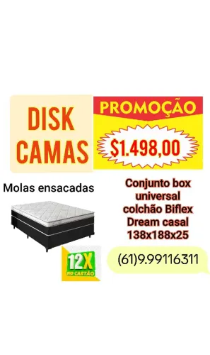 Conjunto box universal casal com colchão molas ensacadas 