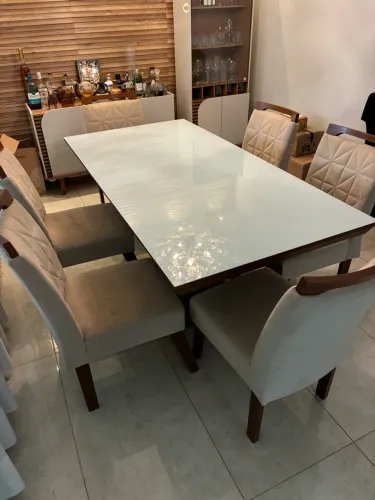 Mesa de jantar 6 lugares + 6 cadeiras - R$ 1.490