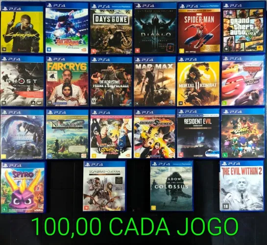 Jogos PS4 100 Reais CADA - Ac cartão e Olx pay temos outros jogos