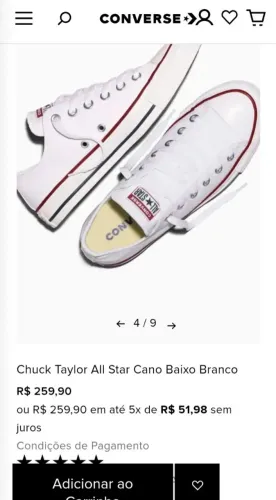 Tenis all star converse 199,00 NOVO TAM 37