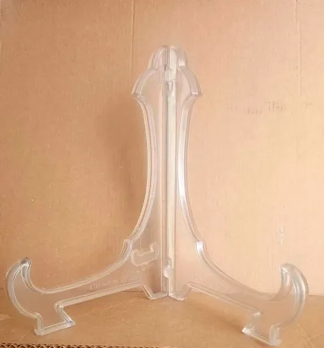 Conjunto 4 suportes de pratos Acrílico Tamanho 20 cm. Novo. Para residencial ou comércio.