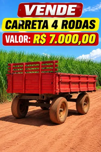 Carreta 4 rodas de trator agrícola 