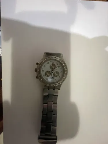 Swatch Irony Diaphane Chronograph Original - Aço - Mostrador Branco