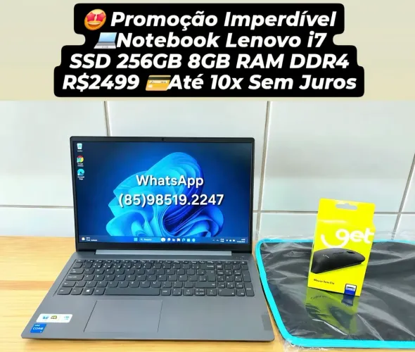 Promoção Imperdível Notebook Lenovo i7 11ª SSD 256GB 8GB RAM DDR4 Até 10x Sem Juros