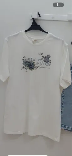 T-shirt branca com azul Dimy - Tamanho P
