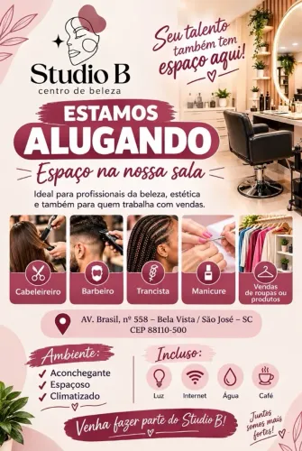 ? Alugo espaço em salão de beleza - Tudo incluso! ?