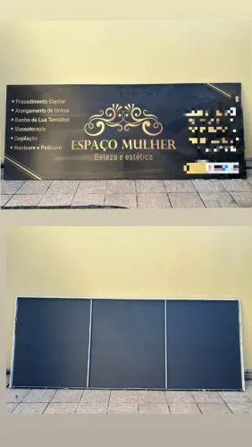 PLACA PARA ANÚNCIO COM ARMAÇÃO E LONA