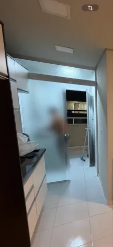 Porta de Vidro Jateado de Correr para Cozinha/Lavanderia