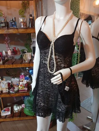 Camisola Sensual Na renda com bojo