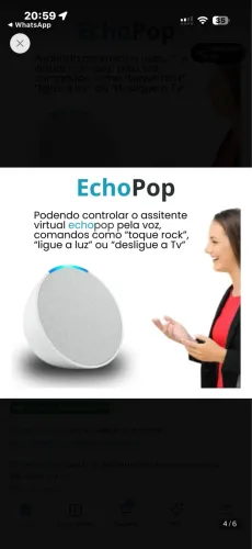 Encho popcaixa de som inteligente com Alexa branca 