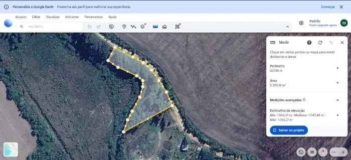 Terreno 4.700 m² área rural de Pirai do Sul