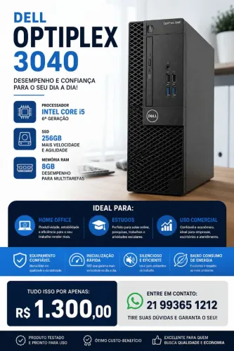 Desktop Dell Optiplex 3040 - i5 SSD 8GB