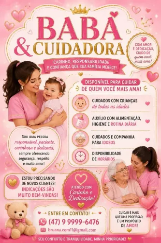 Cuidadora de idosos e babá 