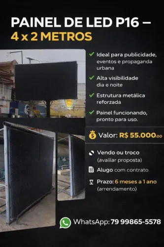 Painel de LED 4 Largura x 2 Altura, oportunidade !!!