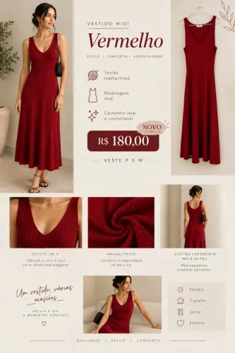 Vestido mídi elegante