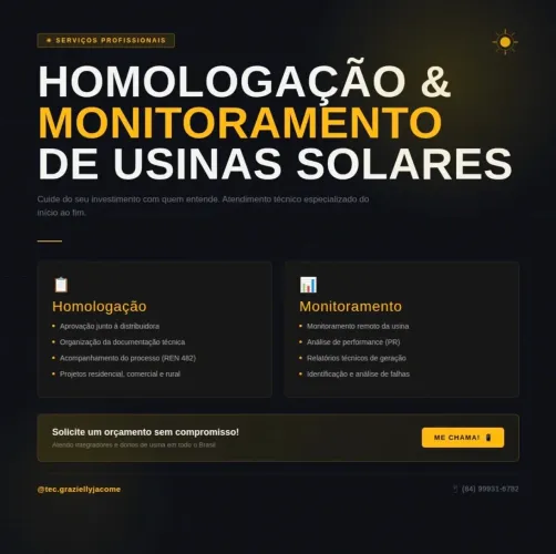 Energia Solar| Homologação e Monitoramento