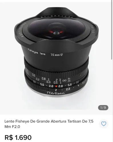 LENTE FISHEYE 7,5mm