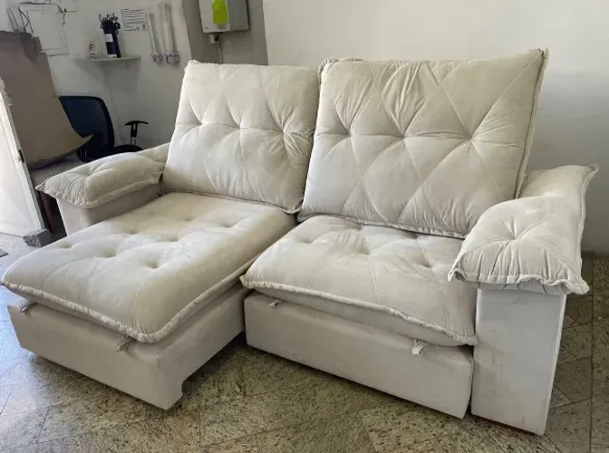 Sofá Retrátil Reclinável Nobre 2,50 Bege