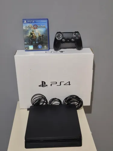Ps4 slim na caixa 2 controles + 15 jogos + garantia aceitamos cartão 12x