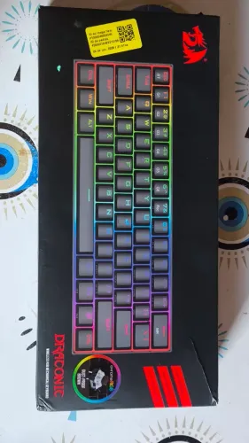 Teclado Redragon Draconic K530-Rgb Sem Fio Preto Switch Marrom Português