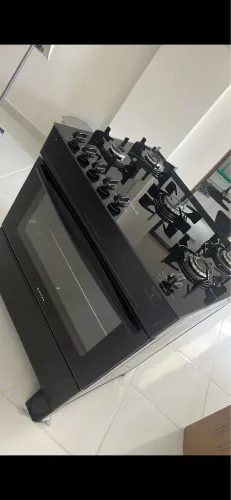 Fogão 5 bocas com mesa de vidro