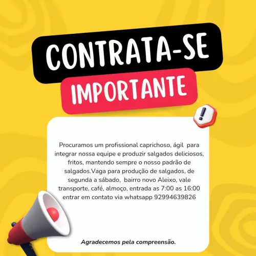 Vaga de emprego.